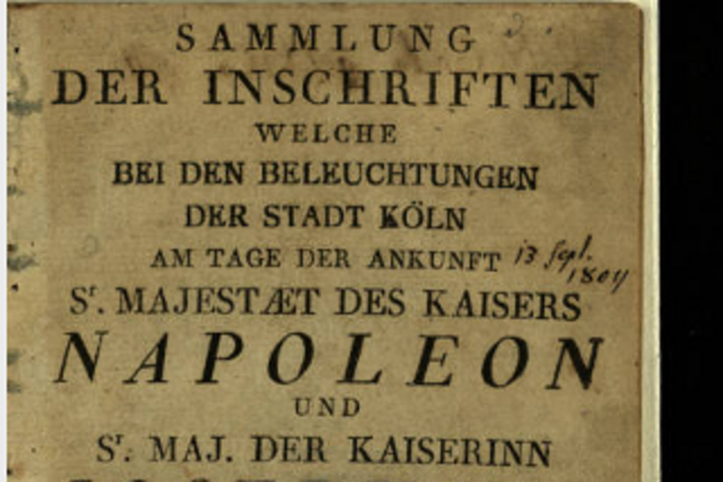 Sammlung der Inschriften zum Besuch Napoleons